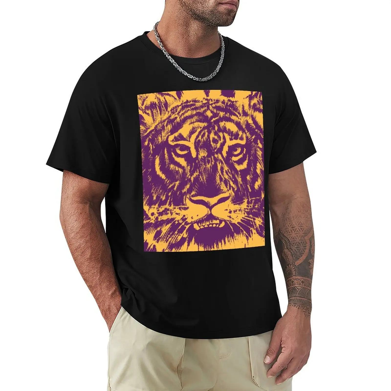 

Cajun Tiger Print 1 T-Shirt Blouse vintage clothes men tshirt