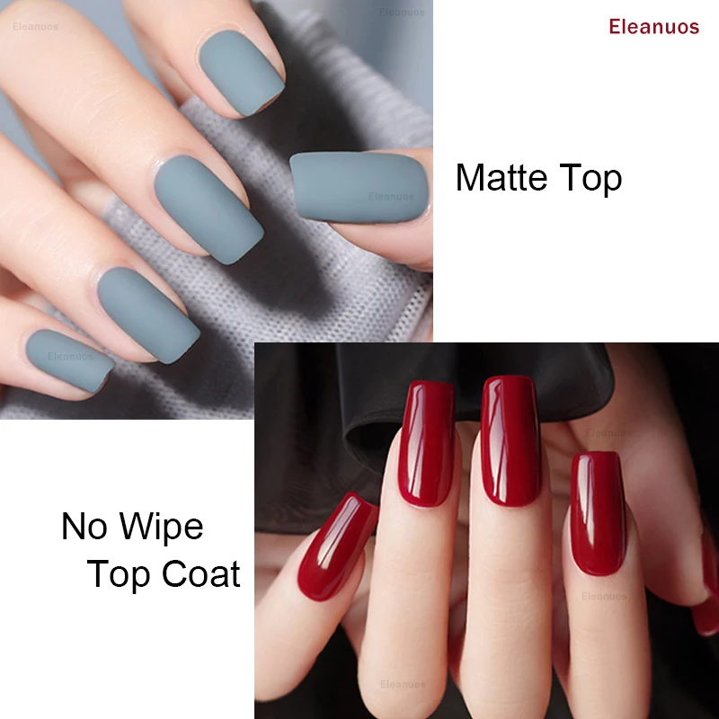 Eleanuos Wholesale 1kg No Wipe Top Coat Super Quality Soak Off UV LED Rubber Base Refill Matte Top Professional Nail Salon Use