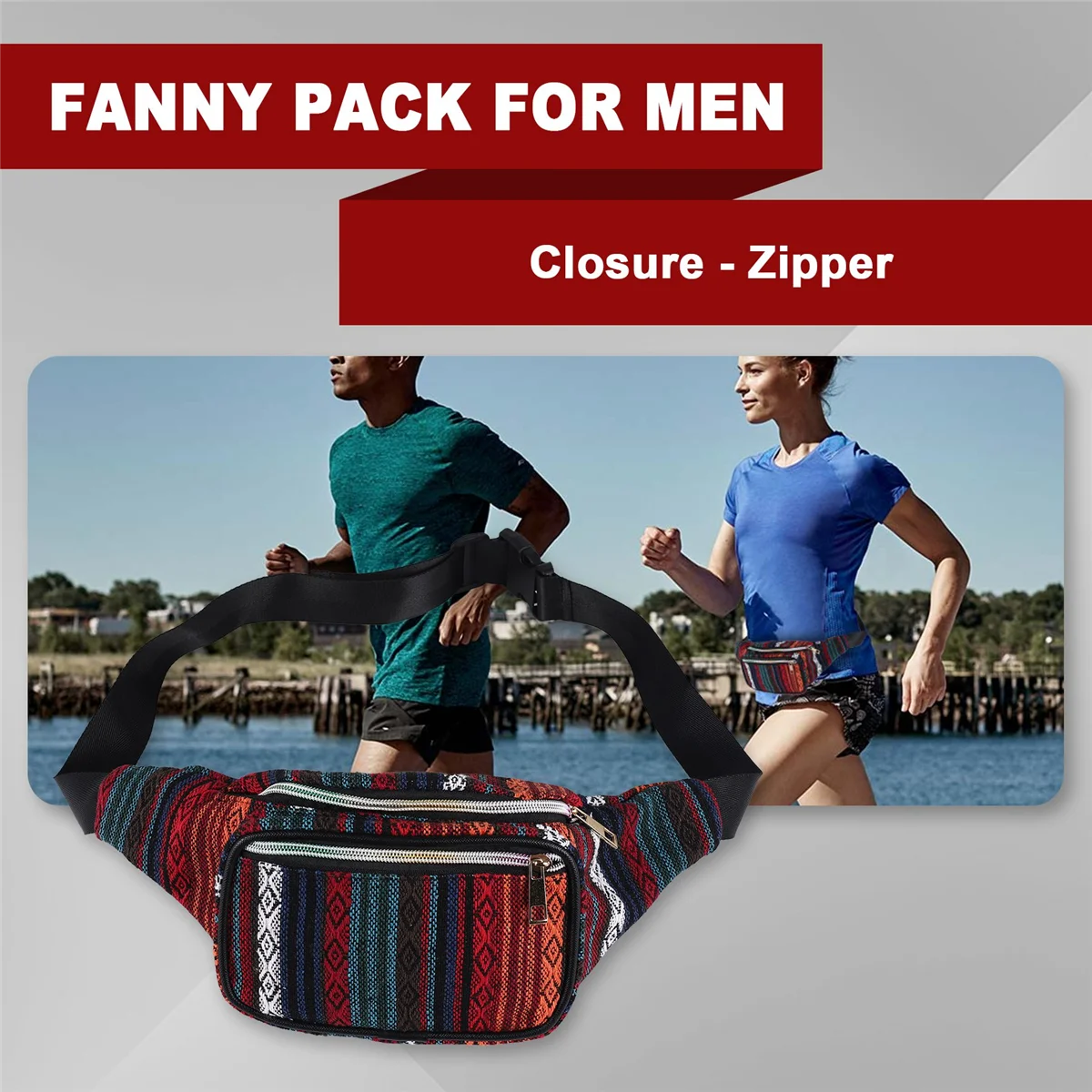 กระเป๋าคาดเอวผู้หญิง ABQR สไตล์ชาติพันธุ์ ย้อนยุค วินเทจ สำหรับเดินทาง ท่องเที่ยว เดินป่า กระเป๋าคาดเอวสำหรับผู้หญิง สี A