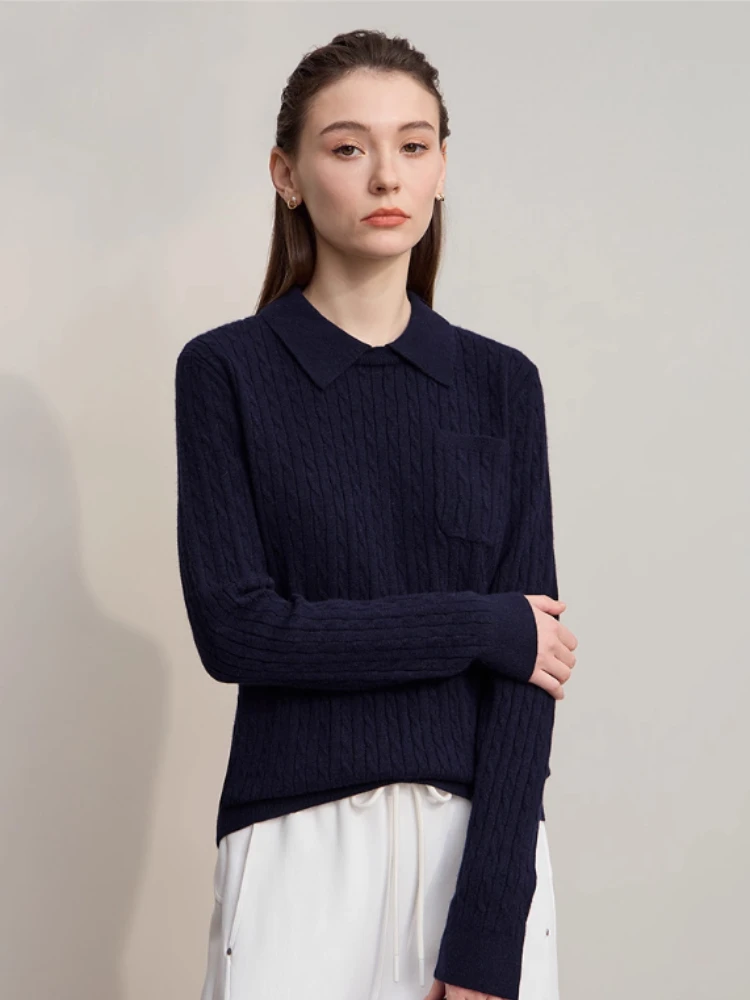 

AMI Women's Sweater 2025 Autumn New Retro Solid Color Elegant Sweaters Ladies Versatile Long Sleeves Tops For Woman 12543205
