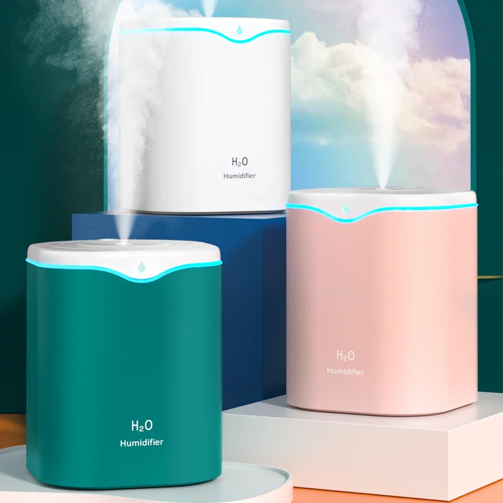 2-Liter Mist Maker Fogger Big Aroma Oil Diffuser Humidifier One Nozzle Tabletop Installation Colorful LED Light Humidity Control