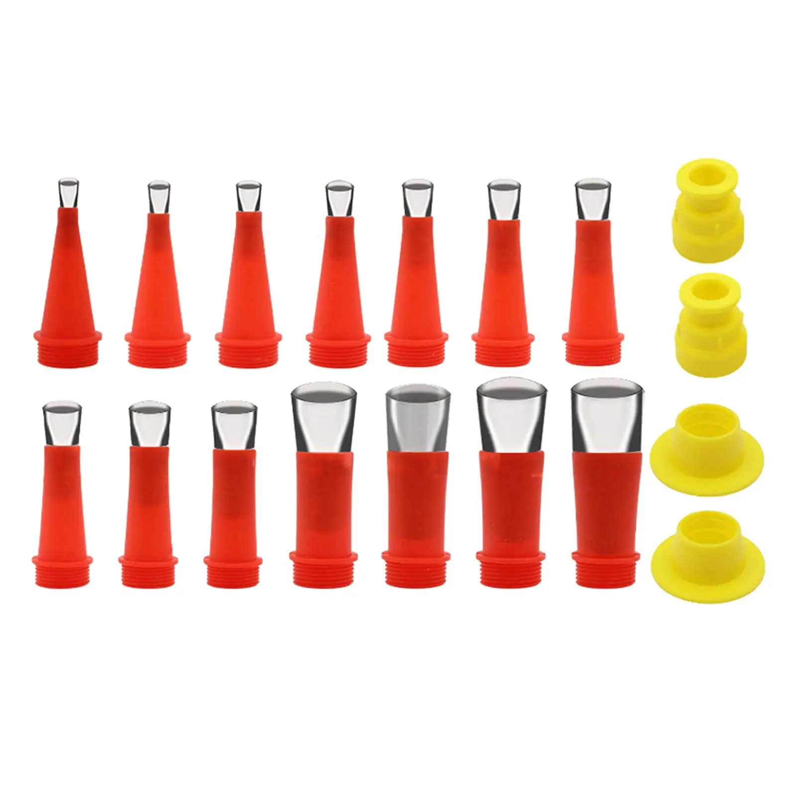 Caulk Nozzle Applicator 5/6/7/9/10/13/16/18/20mm/22mm/25/28/30/35mm with Connection Base Reusable Caulking Finisher Kit