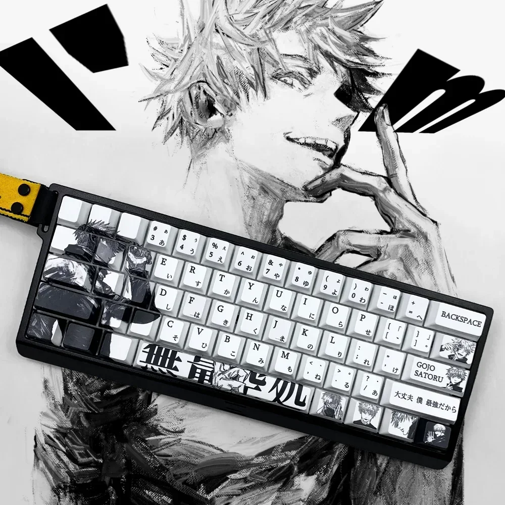 GEFENSI 102 Keys, Spell Retreat, Japanese Keycaps, Anime Theme, Cherry Contour Keycaps For Cherry MX Mechanical Keyboard