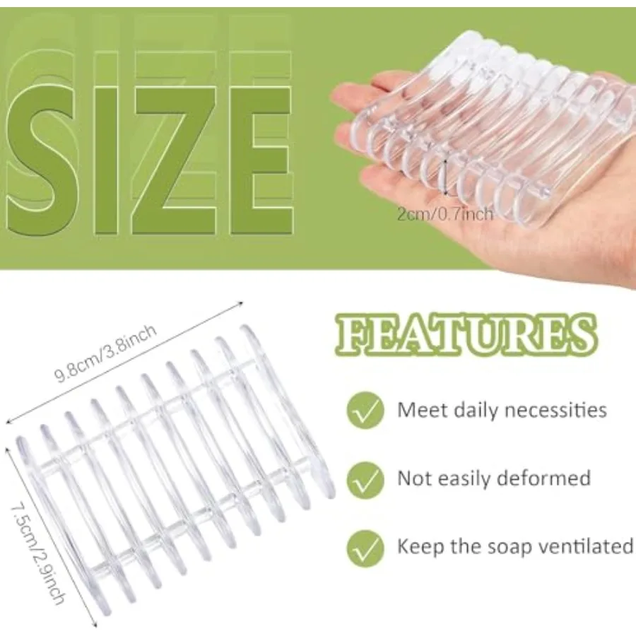 Plastic Bar Soap Holder Soap Saver Tray Bar Dish Self Draining Dishes for Sponge Dryer Bathroom Toilet Shower Kitchen Restauran