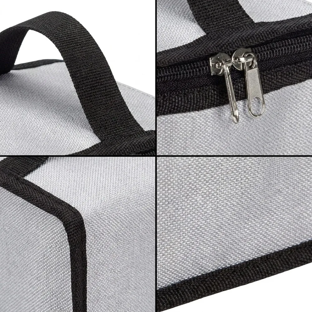 Lithium Battery Fireproof Bag Portable 3D Flame Retardant Storage Made of Fiberglass with Fire Resistant Coating for Safety
