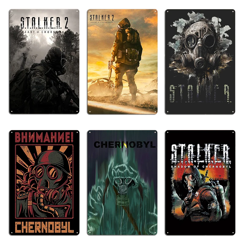 Stalker Chernobyl Stalker Game Art Stalker 2 FPS Video Game Metal Plaque Cinema Wall Plaque Kitchen Printing Tin Sign Poster