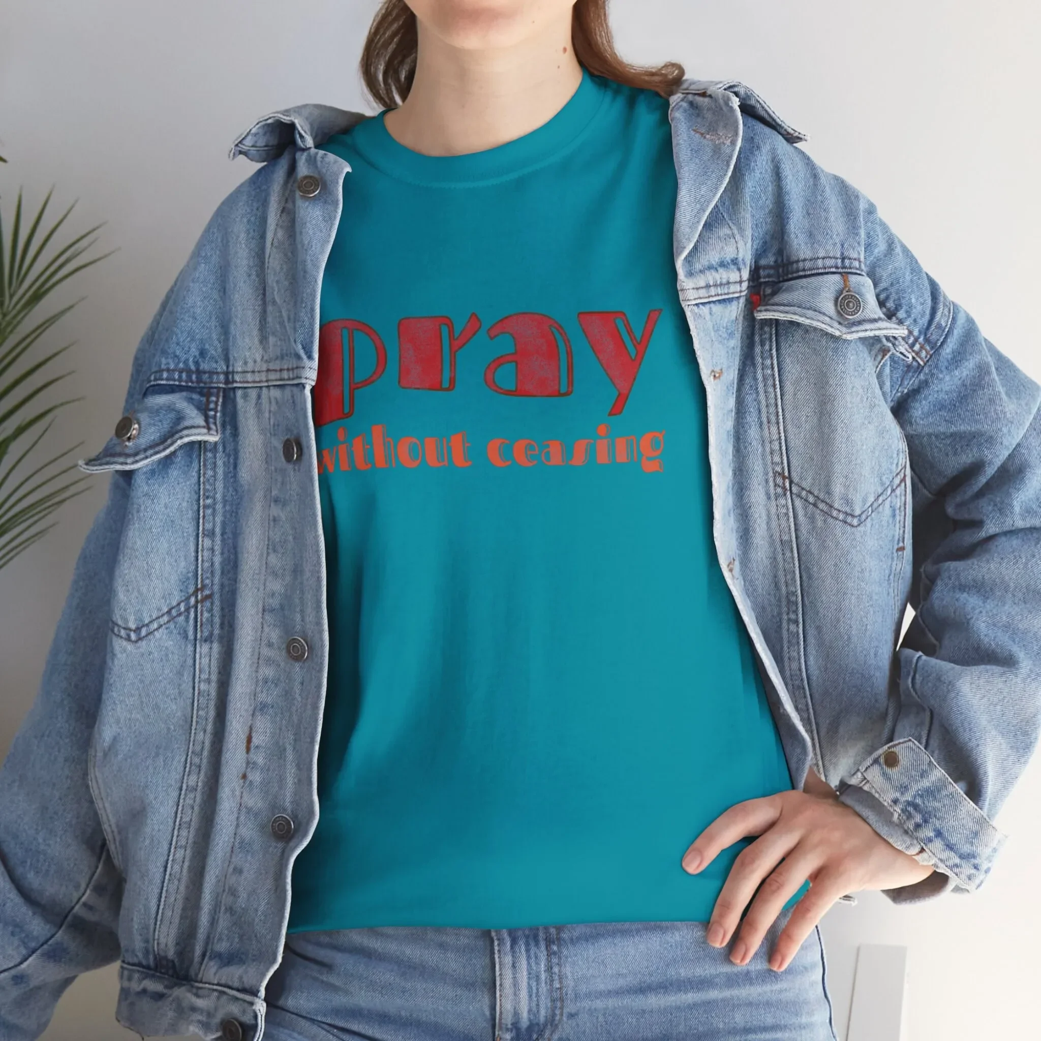 Inspirational Pray Without Ceasing T Shirt Comfortable Daily Christian in Five Colors Ideal for Devotion