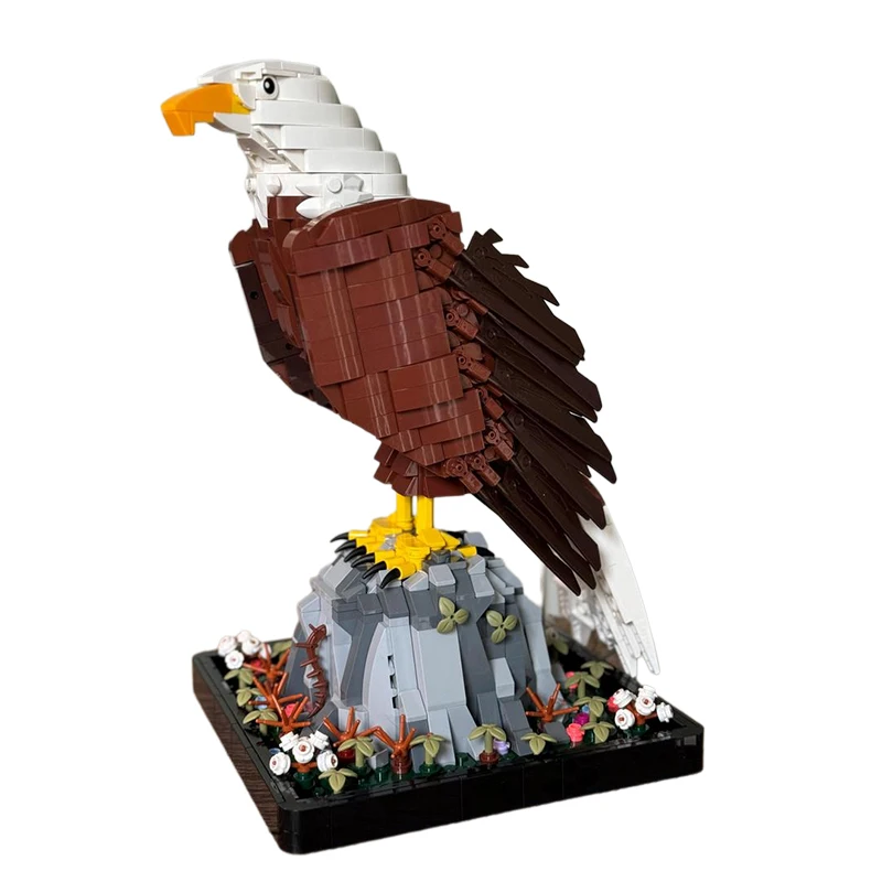 M‌OC Bald Eagle Animal Building Blocks Set 1472PCS Creative Construction Wildlife Model Brick Toy Holiday Gift for Adults Teens