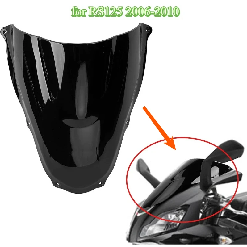 

Motorcycle Windshield Windscreen Wind Deflector Front Flyscreen Double Bubble for RS125 2006 2010 2007 2008 2009