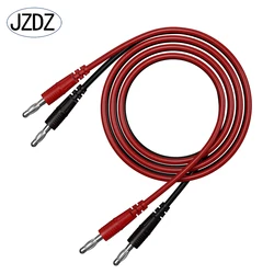 Jzdz 2 peças de cabos de teste multímetro, fio de linha de 100 cm, extremidades duplas, 4mm, plugue banana, conector elétrico, ferramentas diy j.70055