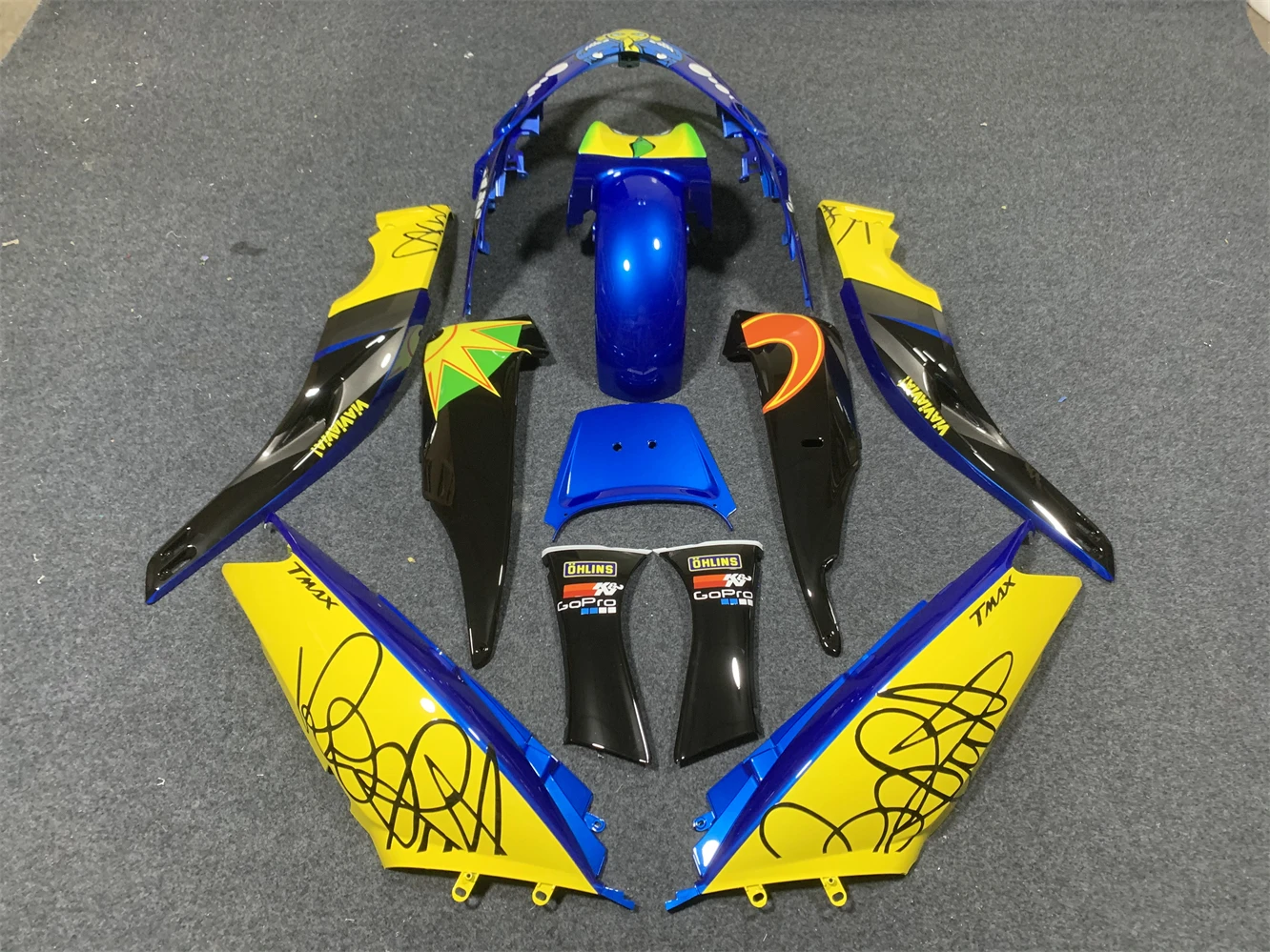 Motorcycle fairing for TMAX500 2001 2002 2003 2004 2005 2006 2007 500 01 02 03 04 05 06 07 Fairing Blue Yellow motorcycle