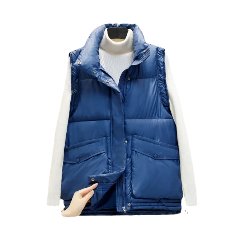 Large Size Maternity Fashion Coats Solid Color Sleeveless Pregnant WomanCotton-padded Jacket Turtleneck Waistcoat Pregnancy Vest