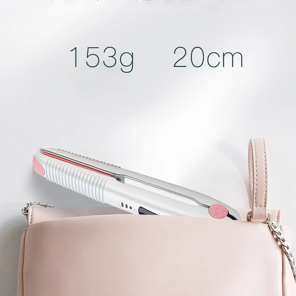 Lisseur de cheveux Portable sans fil, 25W, recharge USB, Mini fer à lisser professionnel, chauffage rapide, LED sec et humide, outils de coiffure