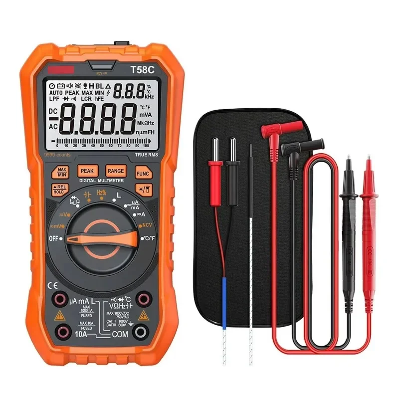 T58B T58C True RMS Automatic Range 60000 Counting NCV AC DC Voltage Current Resistance Capacitor Digital Multimeter