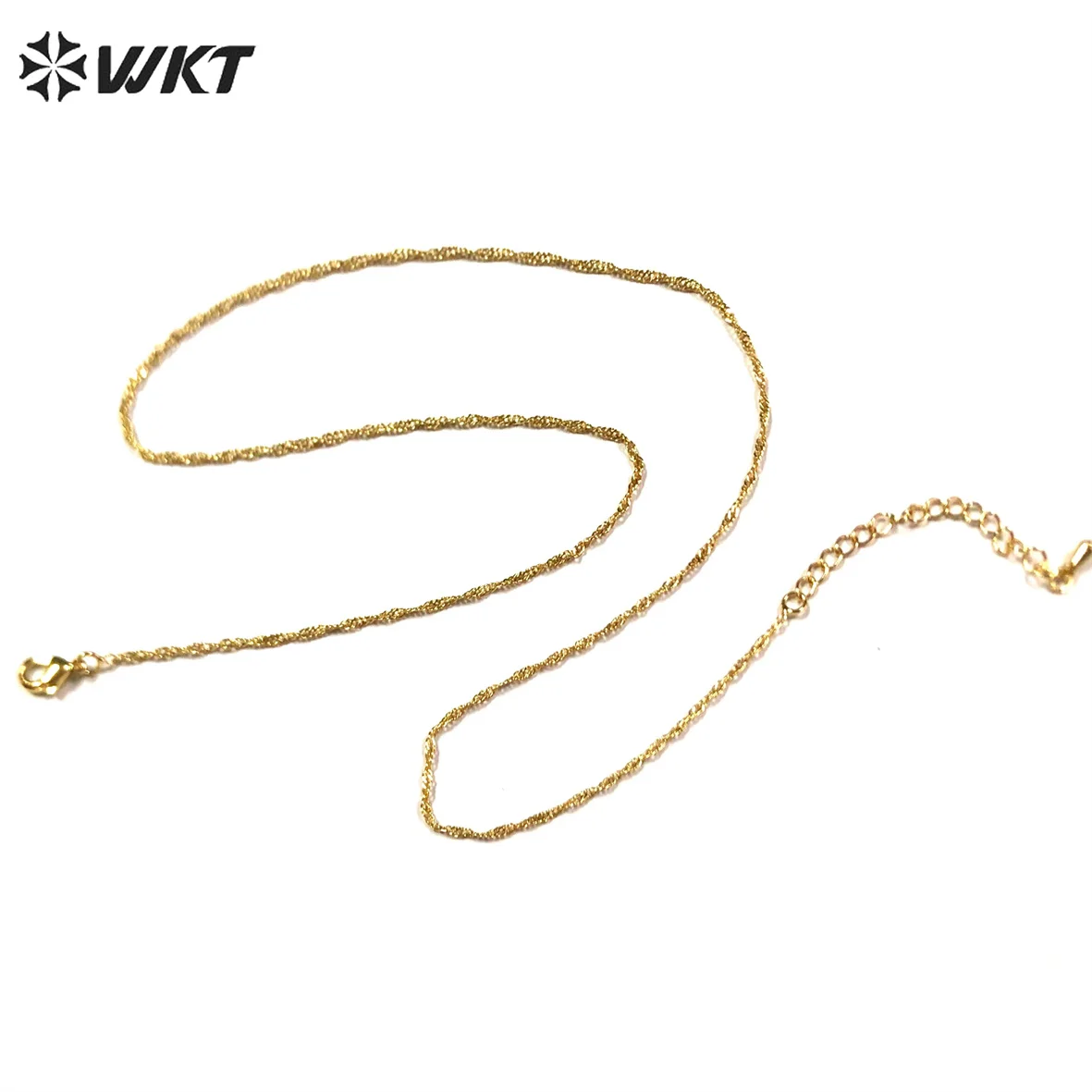 

WT-BFN040 WKT High Quality Twisted Chain Necklace Water Ripple Chains Gold Plated Brass Necklace Ladies Necklace Jewelry