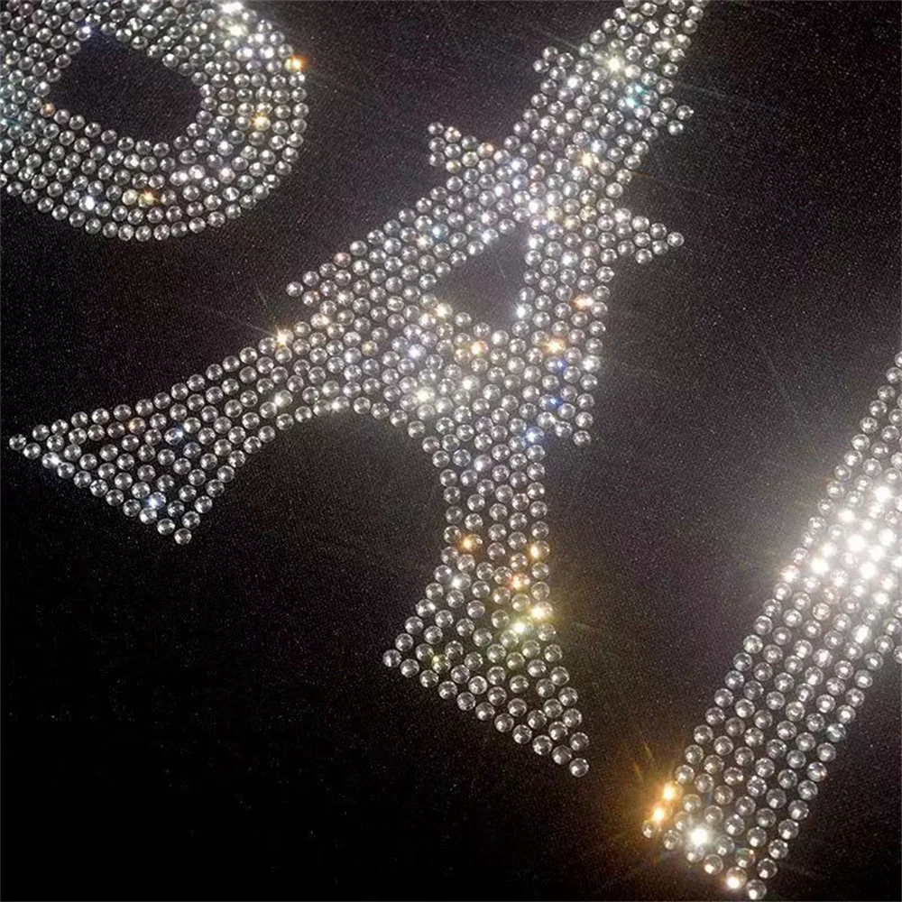 Fashion super shiny letters tower ironing Hot drill sequins DIY clothes T-shirt decorative patch clothing accessories