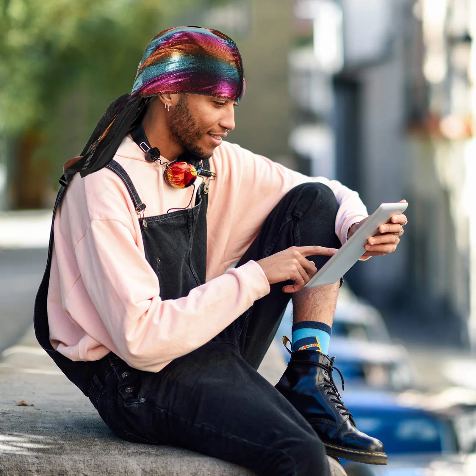 

Comfortable Hair Care Pirate Hat Premium Breathable Lightweight Long Tail Durable Hair Protection Cap Sleeping Multipurpose