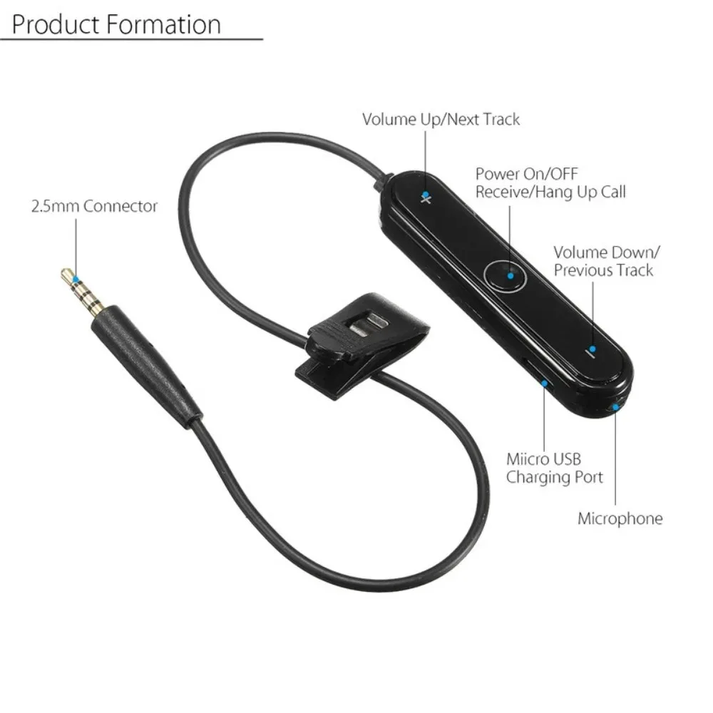 Adaptador estéreo Bluetooth 5,0 A2DP, receptor manos libres para auriculares Takstar Pro82 Pro 82