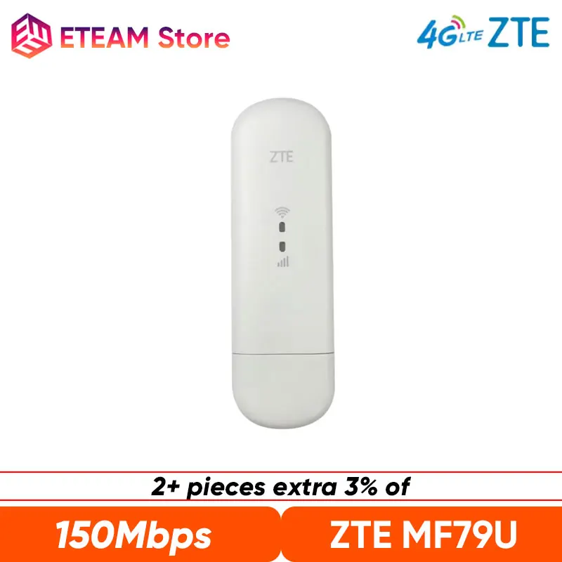 

ZTE MF79U 4G LTE USB Pocket WiFi Router Mobile Router Modem Portable Travel MiFi Hotspot 150Mbps Mobile Router Support 10 Users