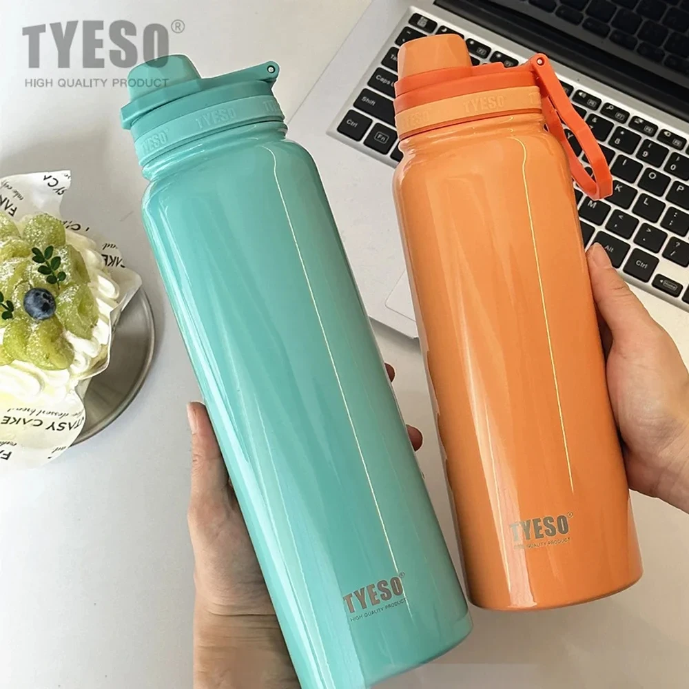

Термальная бутылка для воды TYESO, портативный стакан из нержавеющей стали, спортивная термос, сохраняет холод и тепло для занятий спортом на открытом воздухе, путешествий