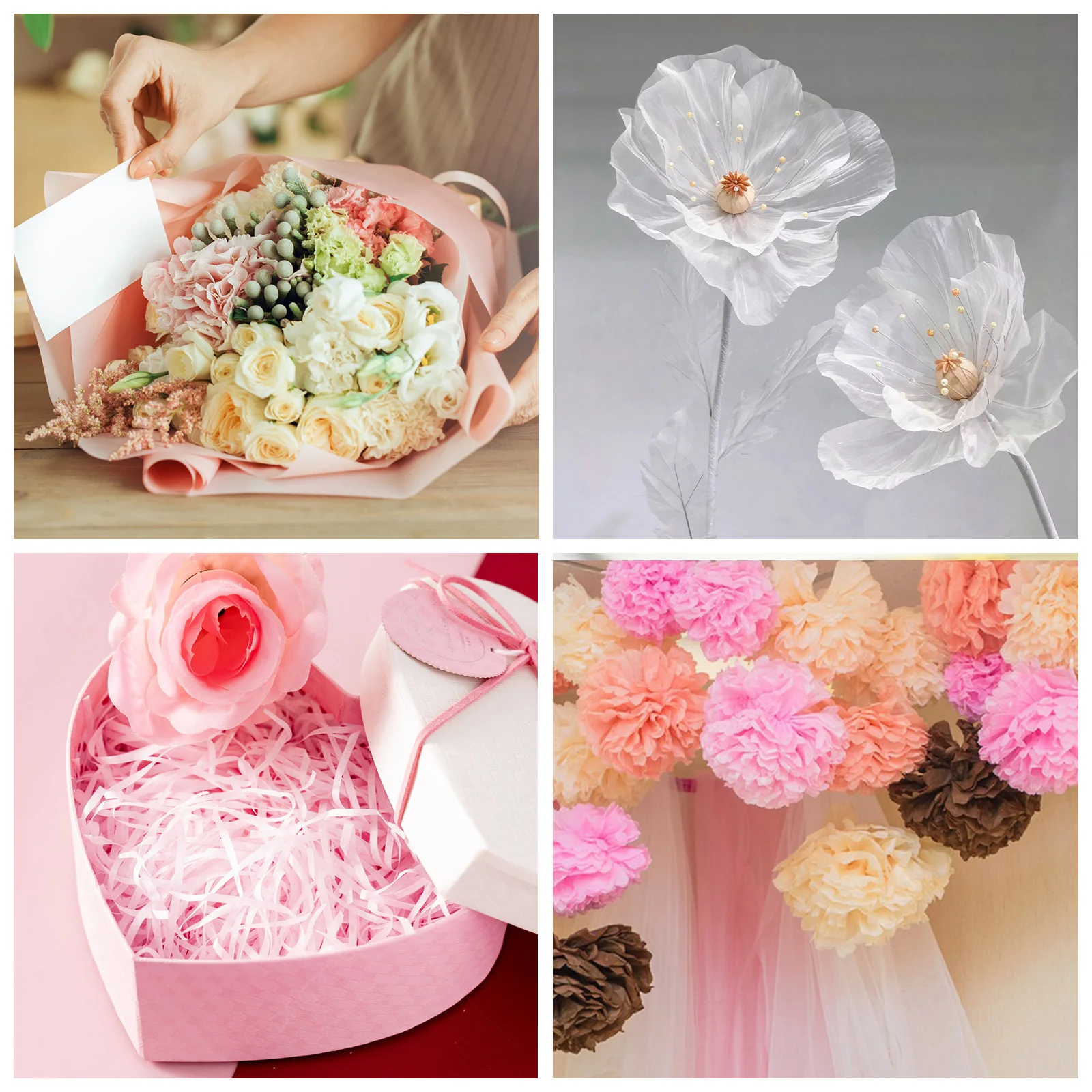 

150 Sheets Colored Tissue Paper Thin Wrapping Paper Packaging Sheets Bouquet Wraps Craft Packing Material Bulk