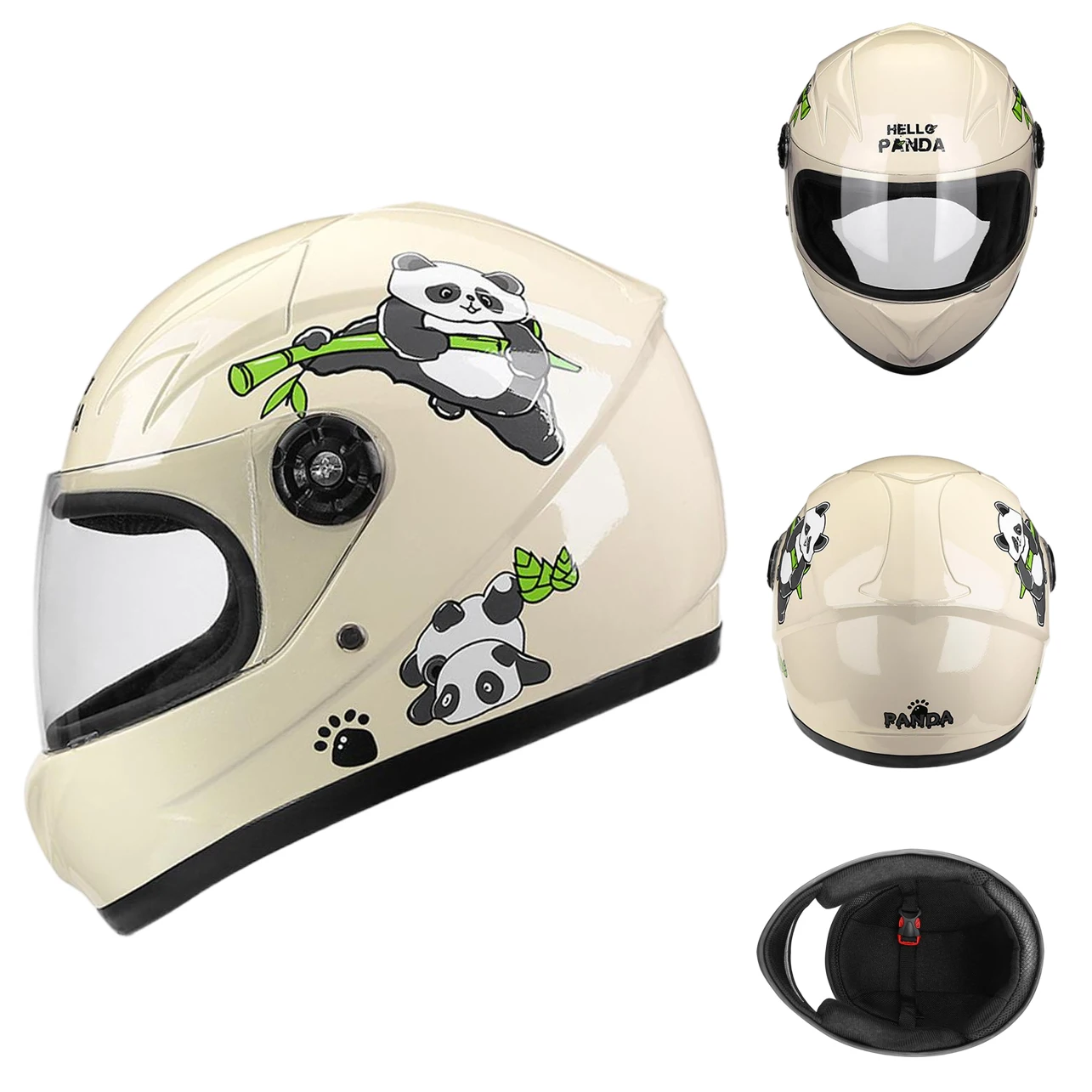 Children's full-face helmet cute cartoon motorcycle and electric bike helmet for boys and girls all seasons 2001
