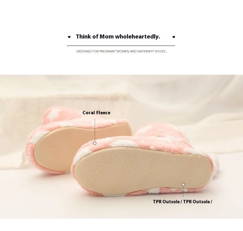Winter Maternity Postpartum Maternity Shoes Autumn and Winter Bags and Indoor Cotton Boots Women's Winter Warm Plush Slippers