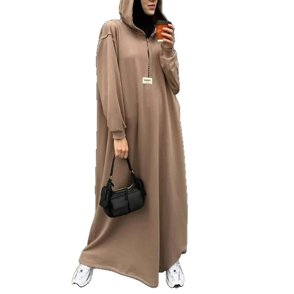 Muslim Solid Color Good Quality Islamic Jilbab Wholesale Women Abaya Muslim Dresses with Hijab and Hoodie Batwing Sleeve Abaya