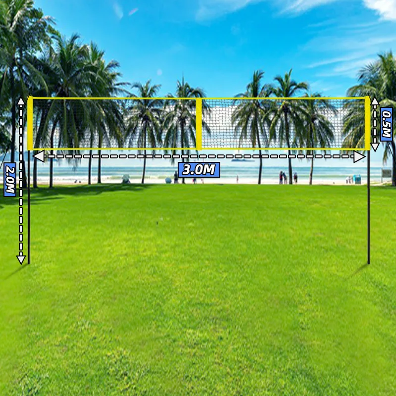 4-Way Volleyball Net with Carry Bag Volleyball Game Set for Adults Kids Portable Quick Assemble Beach Volleyball Frame and Net