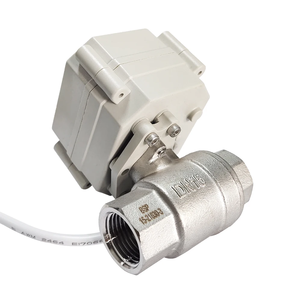 DC12V/24V Stainless Steel 1/2\'\' Motorized Ball Valve With Manual Override And Indicator 2 Way DN15 Electric Crane