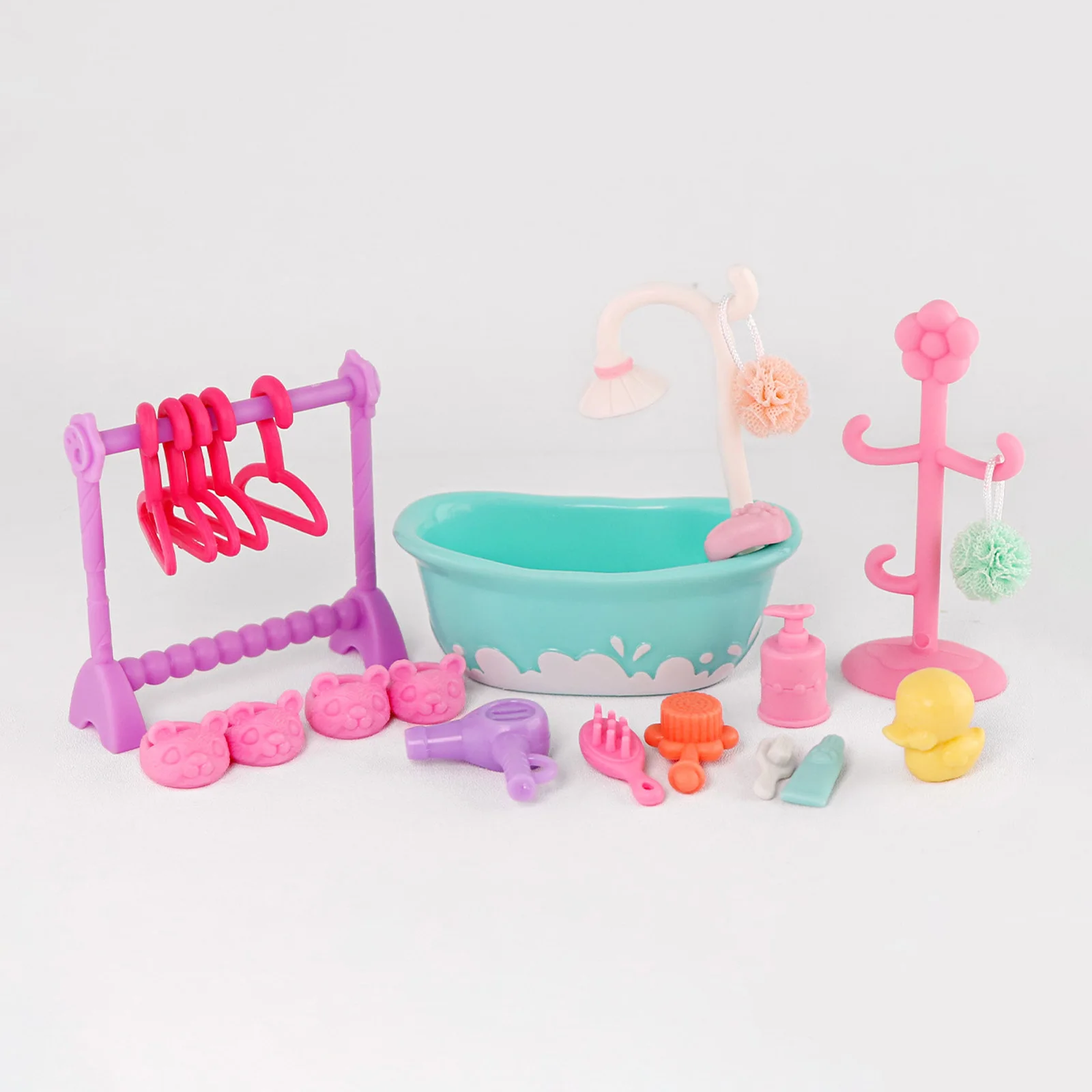 

Minilpsshop Pet Shop Rare Bath Set and Drying Rack Set Accessories Suitable For Animal Ornaments for lps