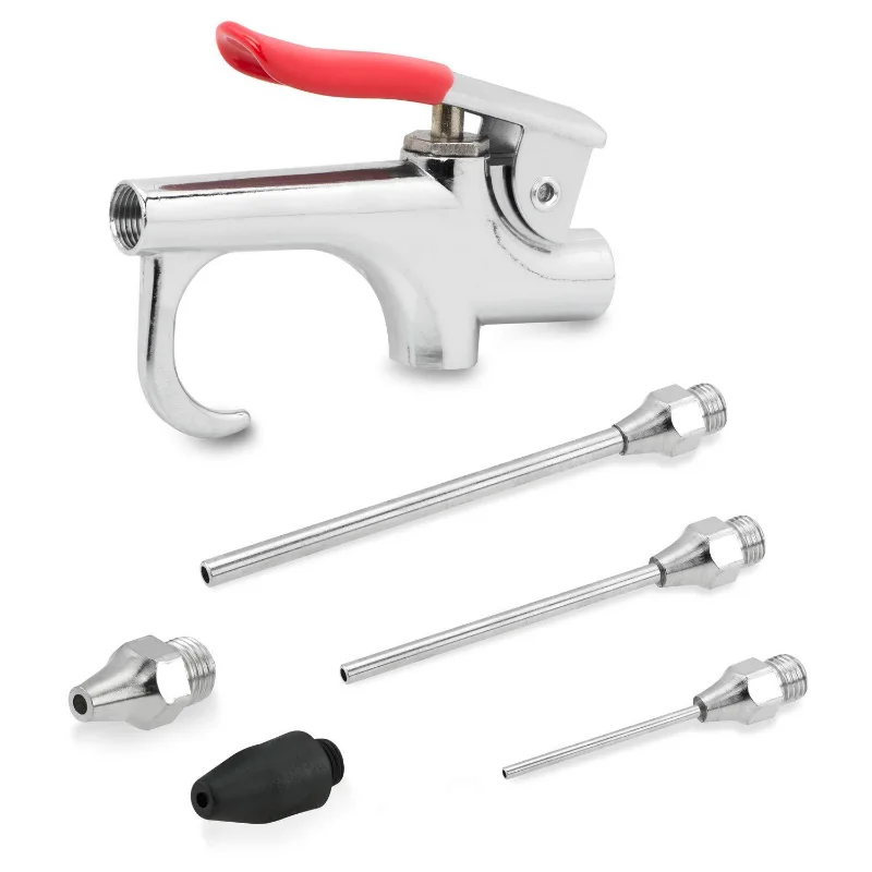 Imagem -02 - Conjunto Automotivo Pneumático Poeira Blower Metal Pistola Ferramenta Air Inlet Kit Pistola Bico de Limpeza de Poeira Ferramenta Peças
