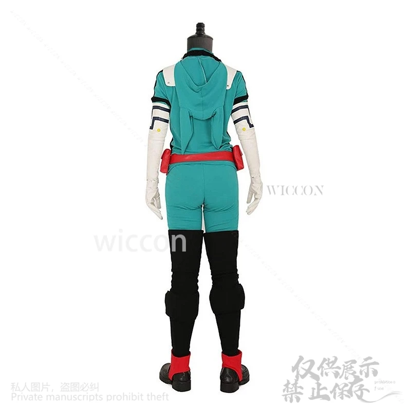 Anime meu midoriya herói izuku academia deku cosplay traje uniforme batalha terno saco peruca conjunto cabelo festa de halloween cos roleplay