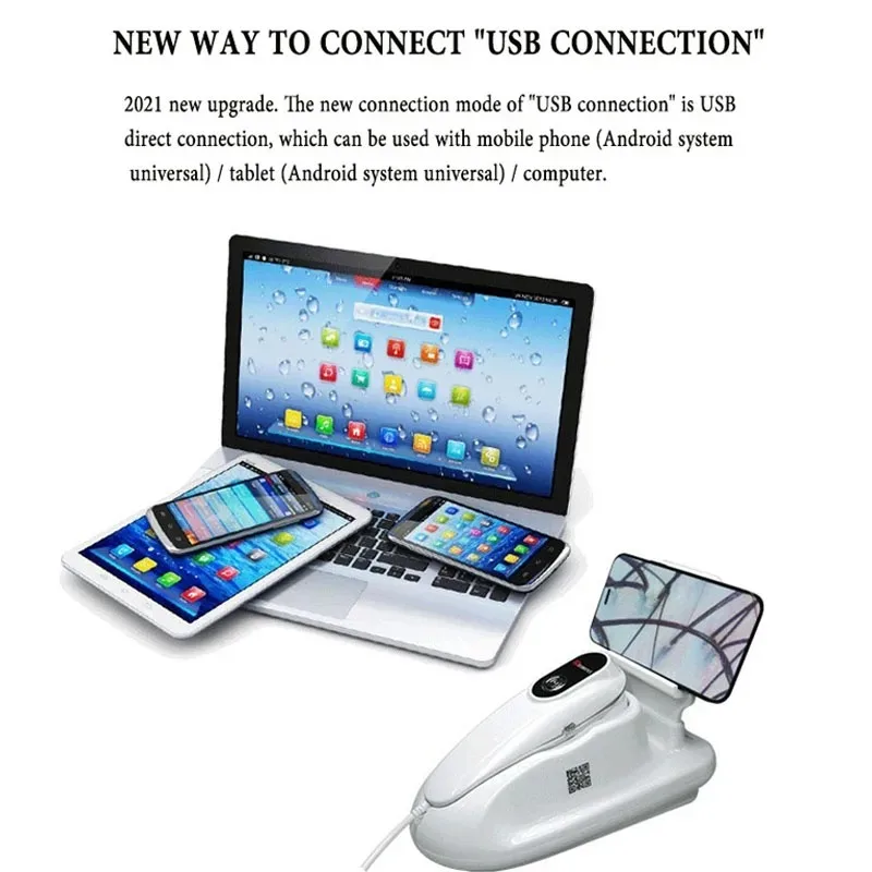 頭皮/皮膚/毛包検出器プロフェッショナル50X/200X皮膚アナライザー充電式UVテスト分析拡大鏡（Windows用）