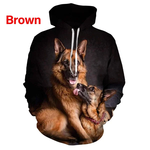 2023 Unisex Funny Dog 3D Printed Cute Hoodie German Shepherd Hoodie Tops