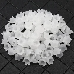 Perles acryliques blanches 10x7mm fleur perles d'espacement en vrac pour la fabrication de bijoux bricolage cadeau d'anniversaire boucles d'oreilles collier Bracelet accessoires