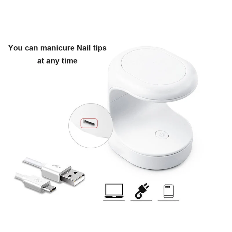 Mini máquina de secado de uñas con luz LED, herramienta de Arte de uñas de un solo dedo, pulido de Gel, 16W, herramienta de uñas con luz USB