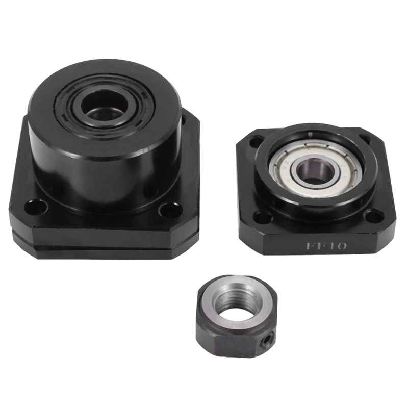 ABJA-1 Pcs FK10 Fixed Side +1 Pcs FF10 Floated Side For SFU1204 Ballscrew CNC Parts Ball Screw 1204 Fk/Ff10 End Support