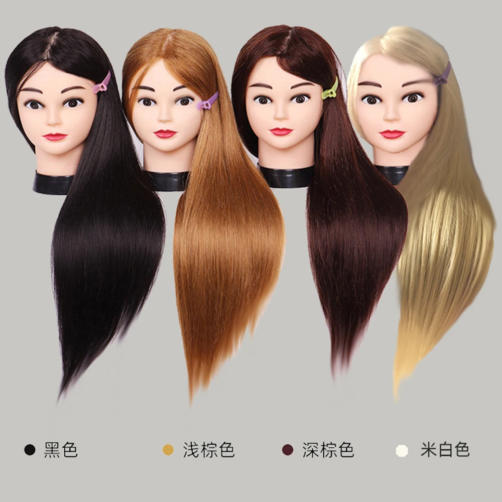 85% Real Hair Training Mannequin Head With Brown Hair For Barber Hairdressing Practice Doll Head With Stand Tripod For Hairstyle