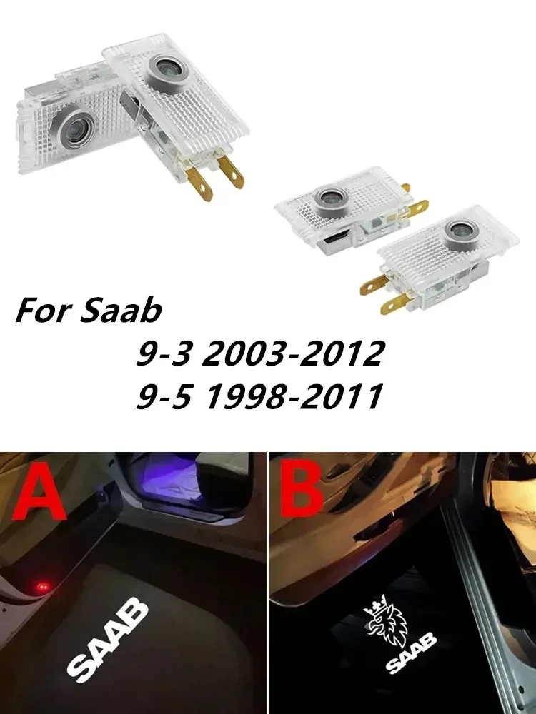 2PCS Led Car Ghost Shadow Welcome Door Lights For Saab 93 9-3 2003 - 2009 For Saab 95 9-5 1998 -2011 Laser Logo Projector Lamps