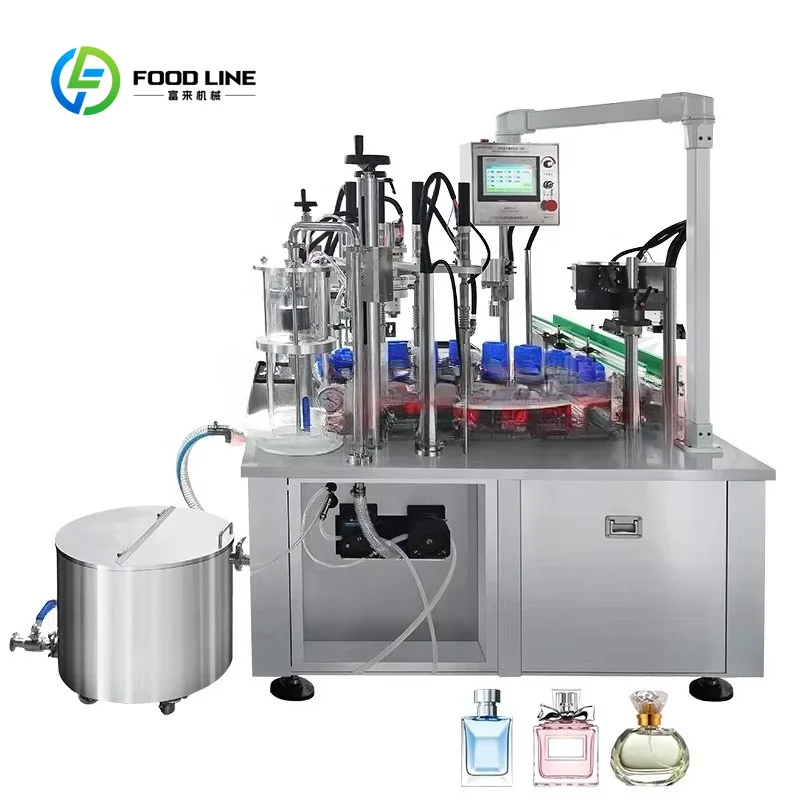 Custom Made Full Automatic Perfume Machine  Sample Bottle Fragrance Perfume Filling Capping Machine
