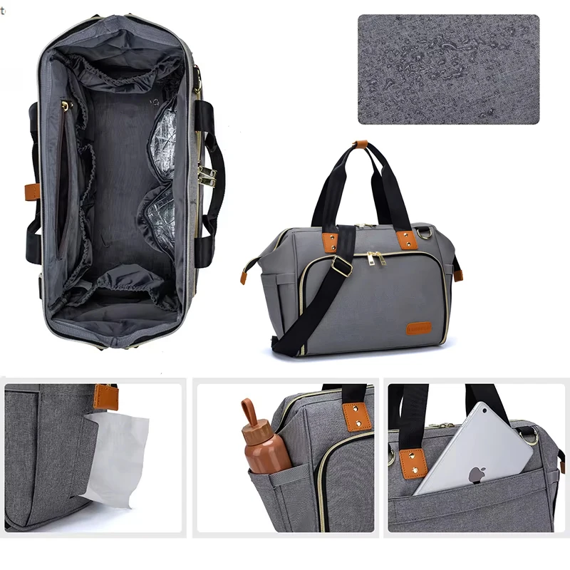 

Сумка для подгузников для мамы, органайзер для детской коляски, рюкзак большой емкости, уличная дорожная сумка для беременных с изолированным карманом, пеленальный коврик