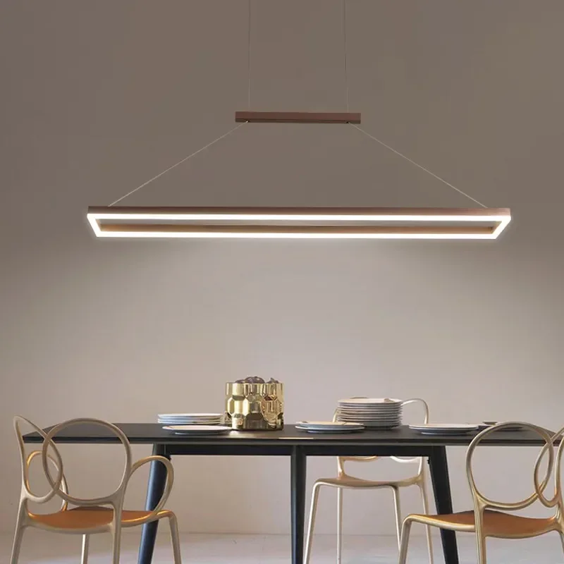 

Modern New Design Aluminum Led Ceiling Chandelier For Kitchen Island Dining Table Rectangle Office Bar Fixtures Hanging Lamp