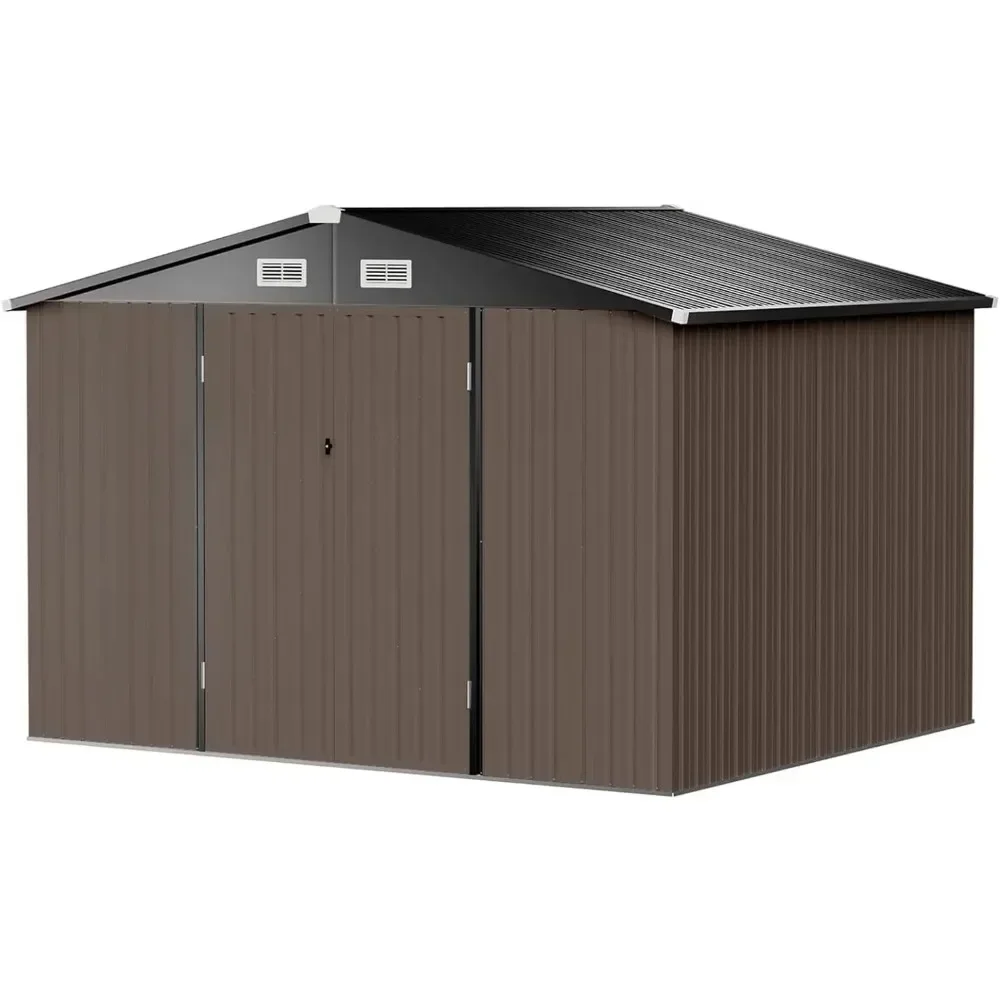 

7.6’x9.7’ Outdoor Storage Shed with Base, Metal Steel Utility Tool Shed Storage House with Door & Lock