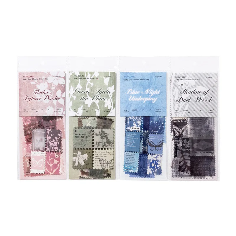 4pack Kawaii Stationery Stickers All things remain silent as if lost Junk Journal Planner Decorative Sticker Scrapbooking