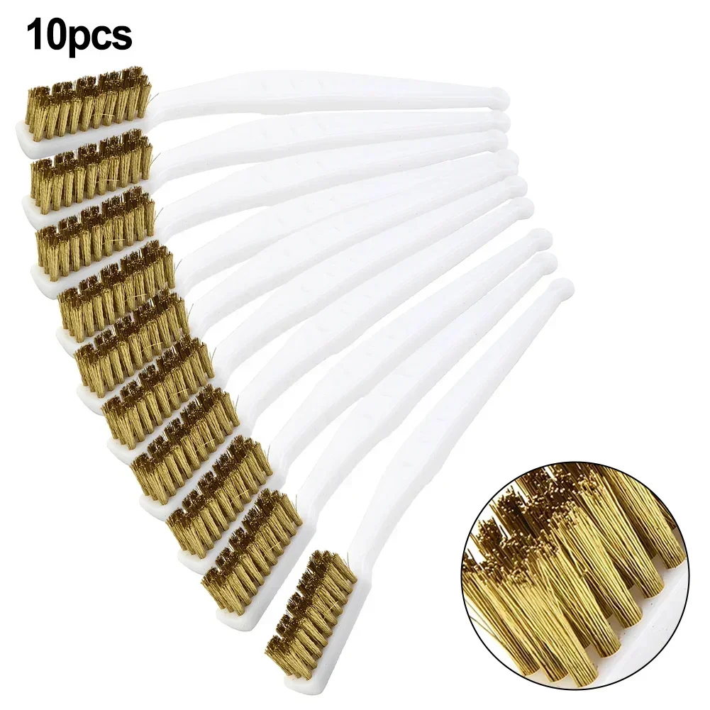 Escova de Fio de Bronze Metal Remover Escovas de Ferrugem Escova de Limpeza de Metal Industrial para Máquina de Limpeza de Sujeira Polimento 10 Peças