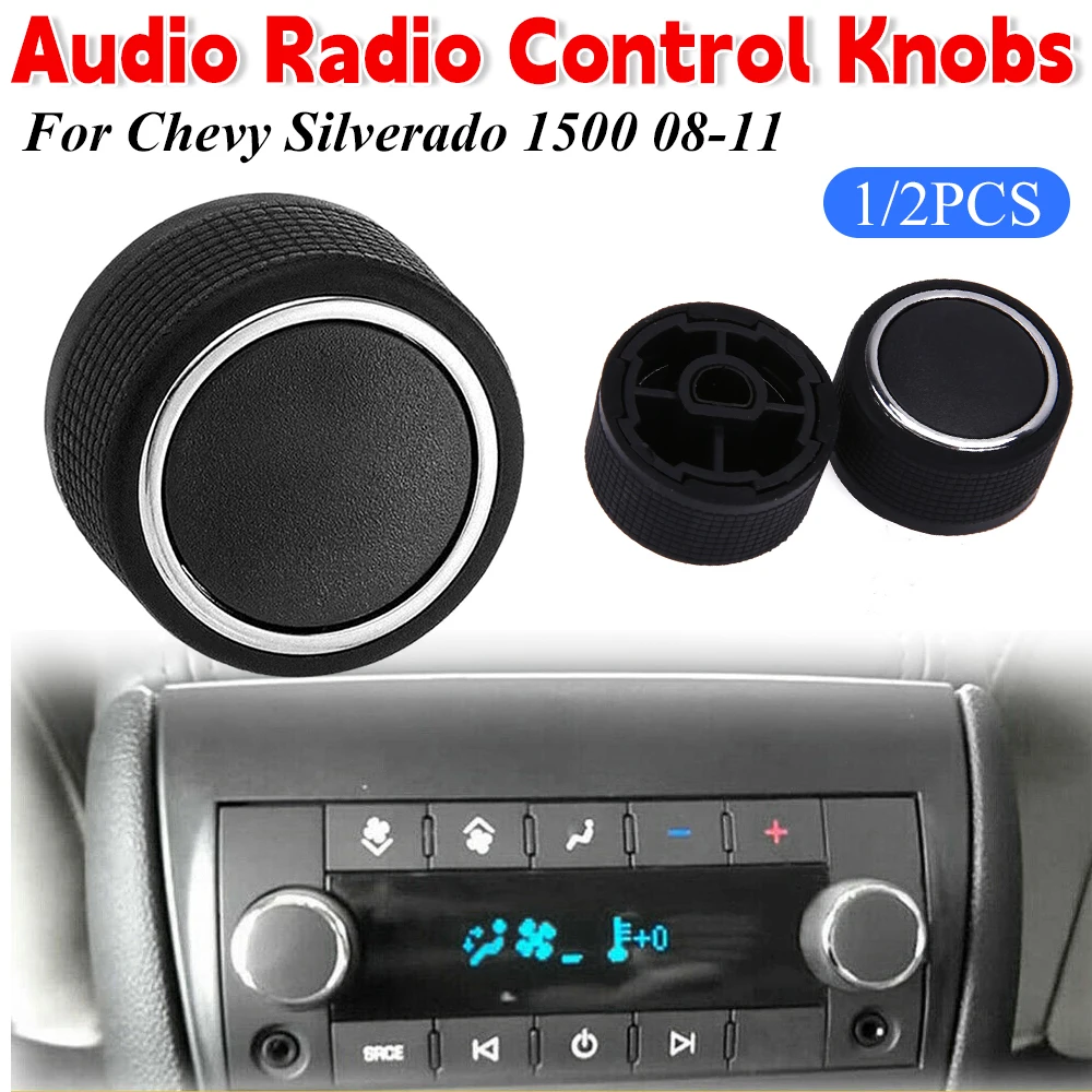 2/1PCS Car Rear Radio Audio Volume Control Knob Replacement For Chevrolet Silverado Chevy Tahoe GMC Acadia Sierra Yukon 07-13