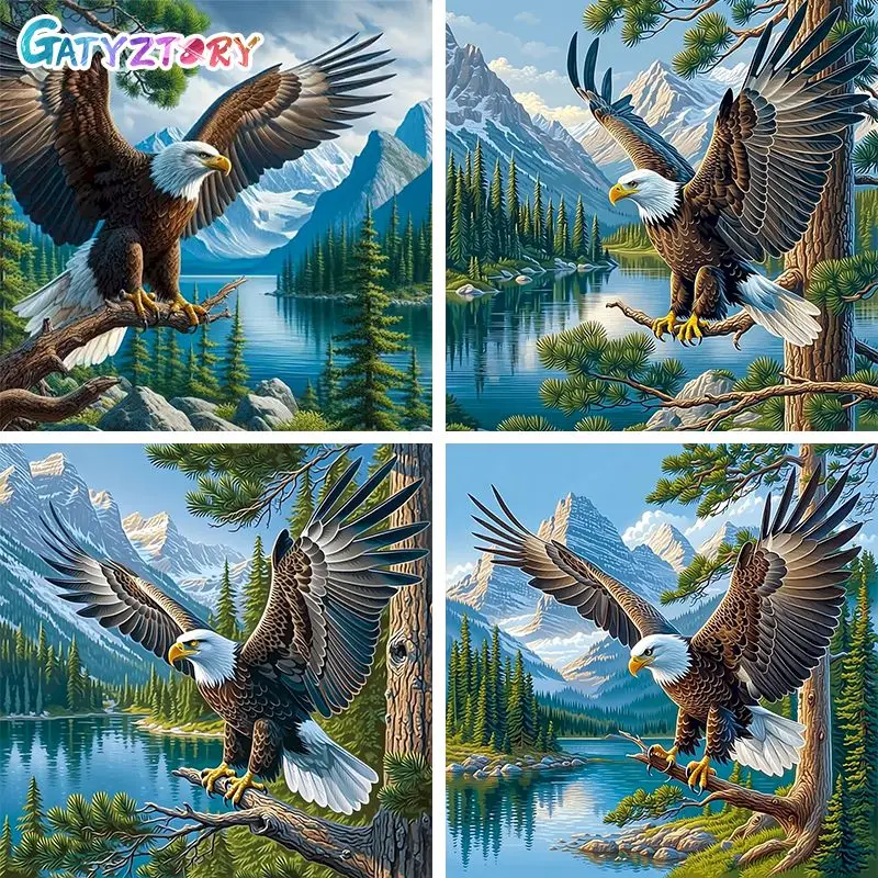 

GATYZTORY 5d Diamond Painting Kits For Adults Wall Art Picture Diy Adult Crafts Kits Eagle Full Round/Square Modern Adults Craft