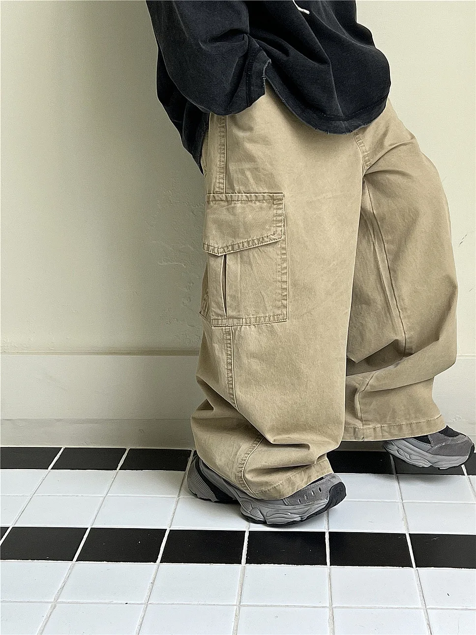 

2025 Autumn pure cotton children's workwear long pants washed soft boys' casual long pants