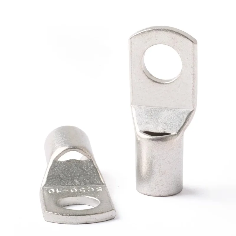 100PCS SC Type Peephole Copper Nose Tinned Copper Wire Terminal SC6 SC8 SC10 SC16 SC25 Nose Connection Ear Round Crimp Connector